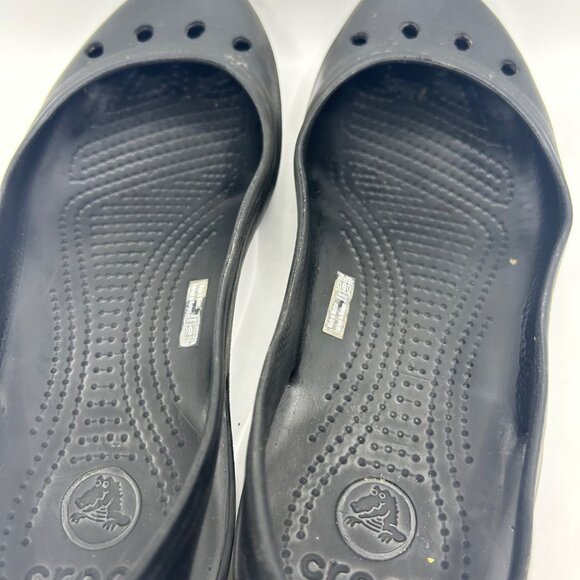 Crocs Womens Black Slip-On Flats Size 10 Lightweight Casual Shoes - Picture 7 of 7
